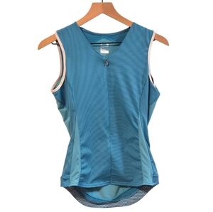 Bontrager Vella Blue Aqua Striped Sleeveless Cycling Jersey Size Medium
